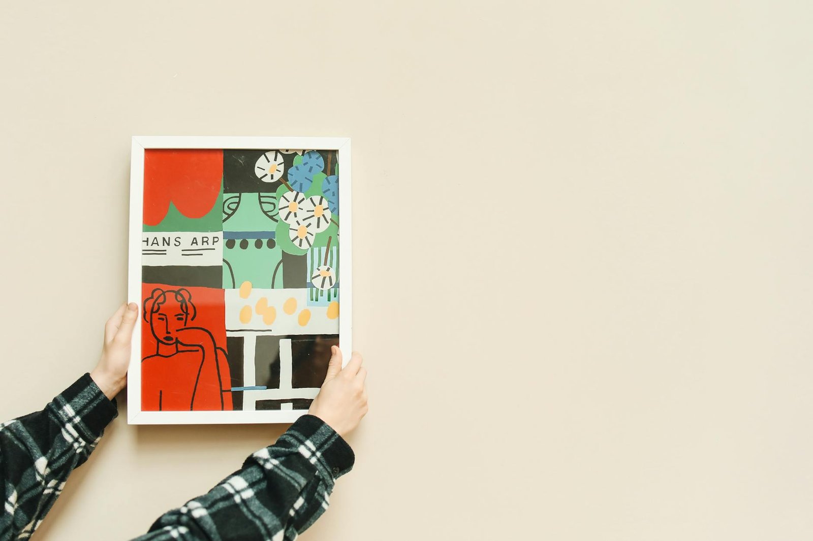 Aesthetic room with colourful art wall and considered decor