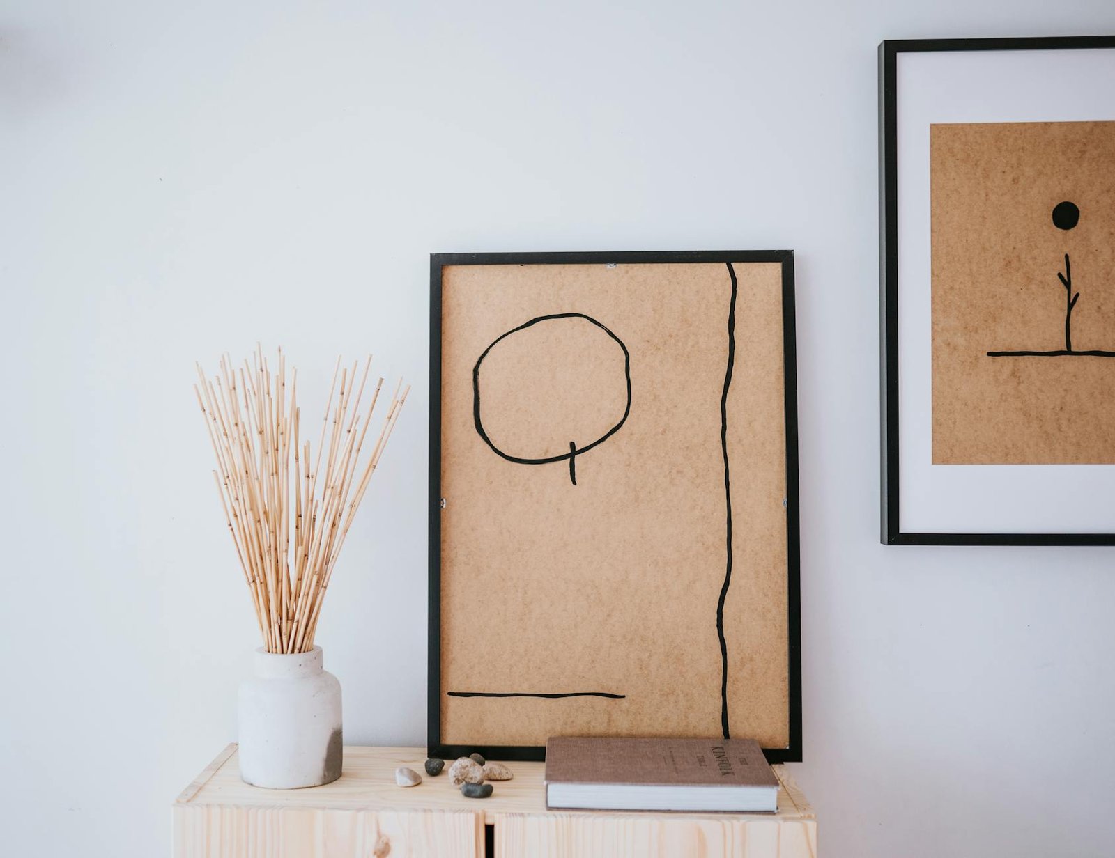 Minimalist Japandi room design with natural materials