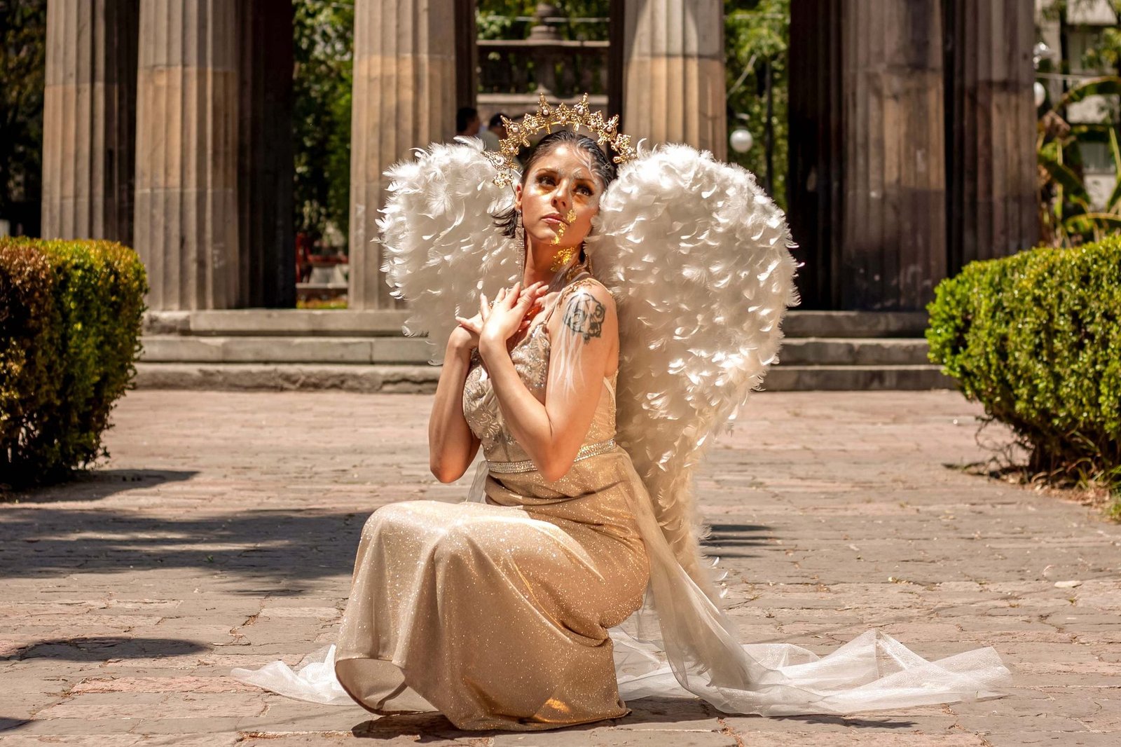 White flowing ethereal dress angelic fashion celestial