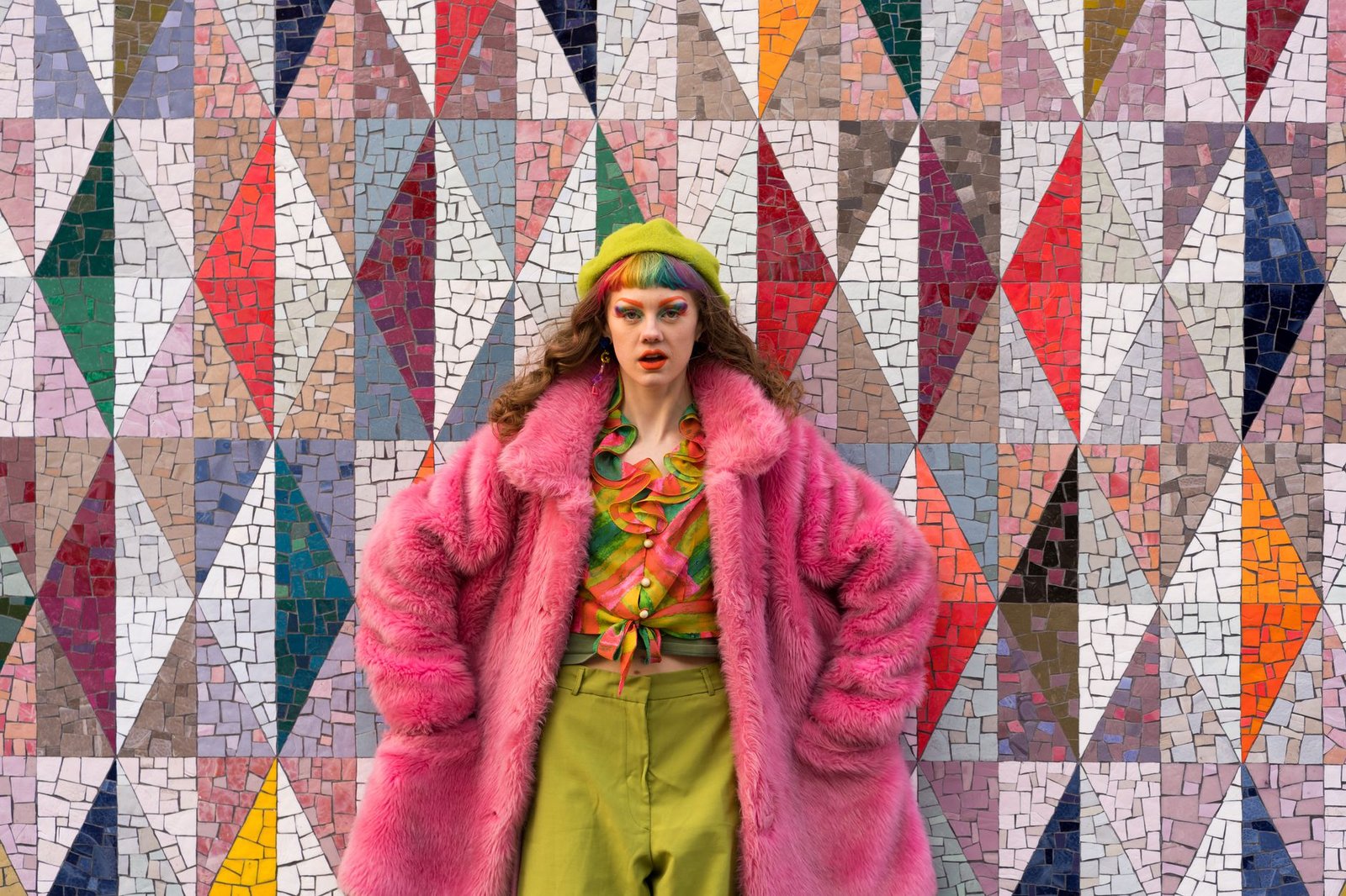 Colourful creative fashion art-inspired outfit combination