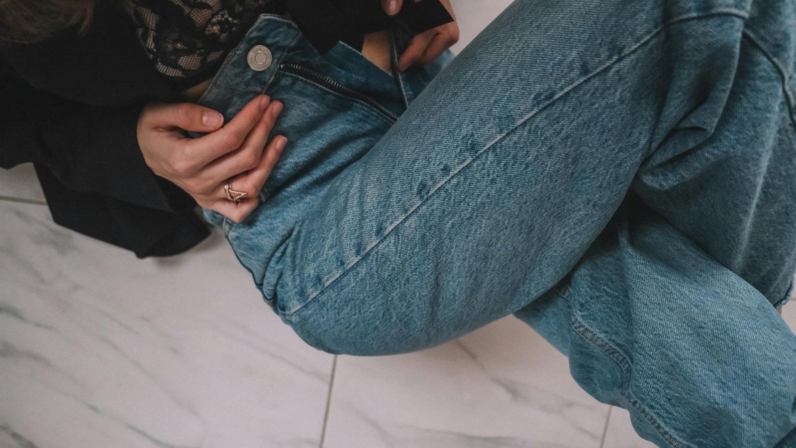Casual date night outfit wide leg jeans quality top