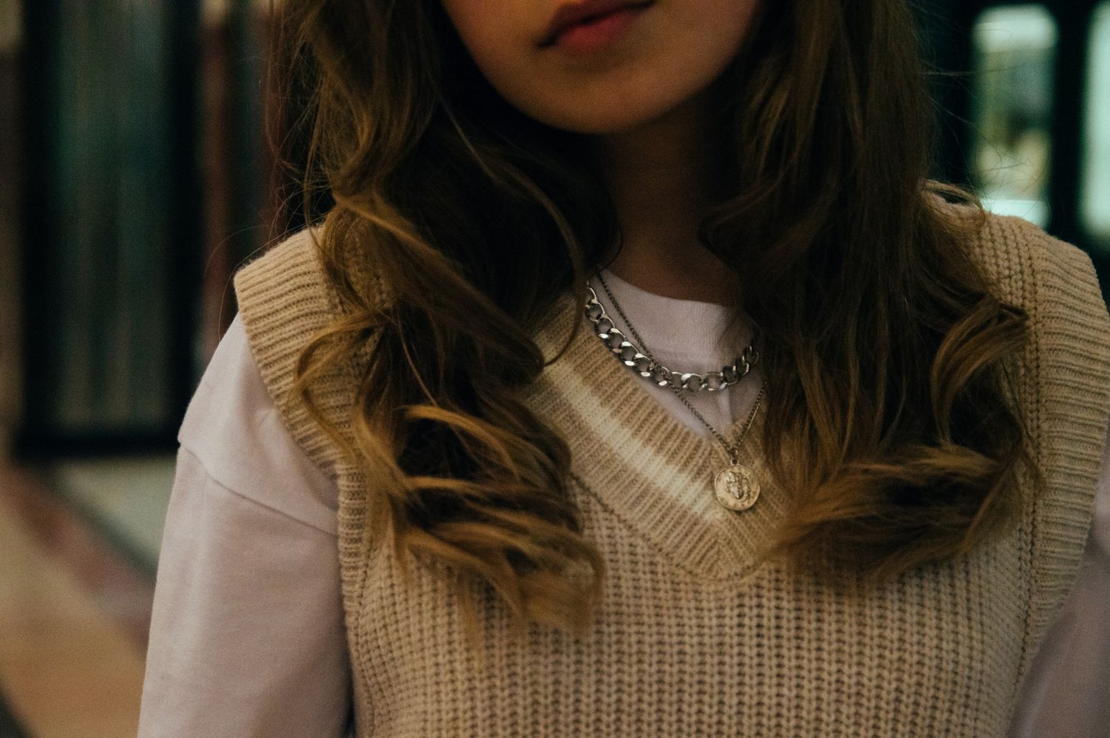 Knit vest collared shirt eclectic fashion outfit casual