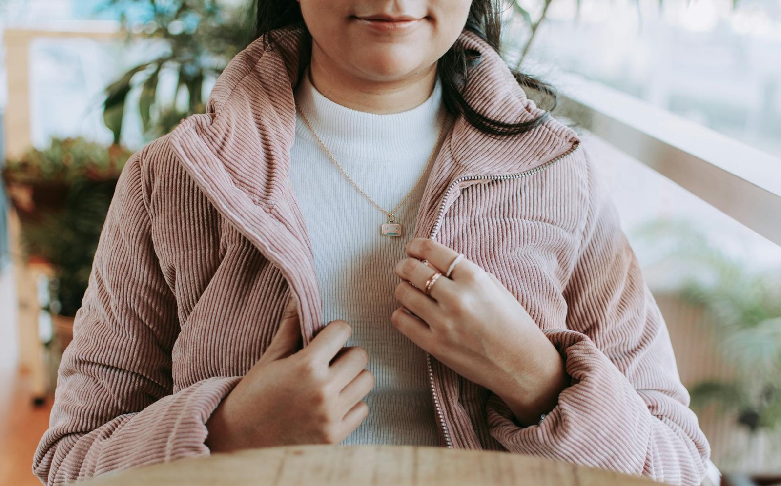 Fall fashion corduroy texture layered autumn look