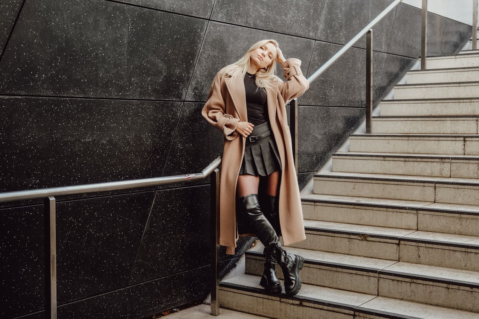Autumn 2026 midi dress knee high boots fashion outfit
