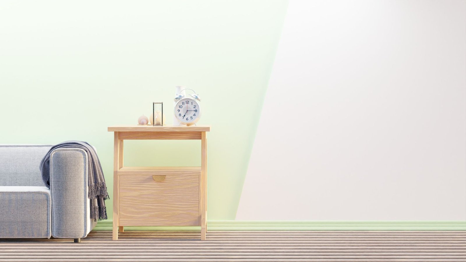 Pastel gradient bedroom interior design inspiration