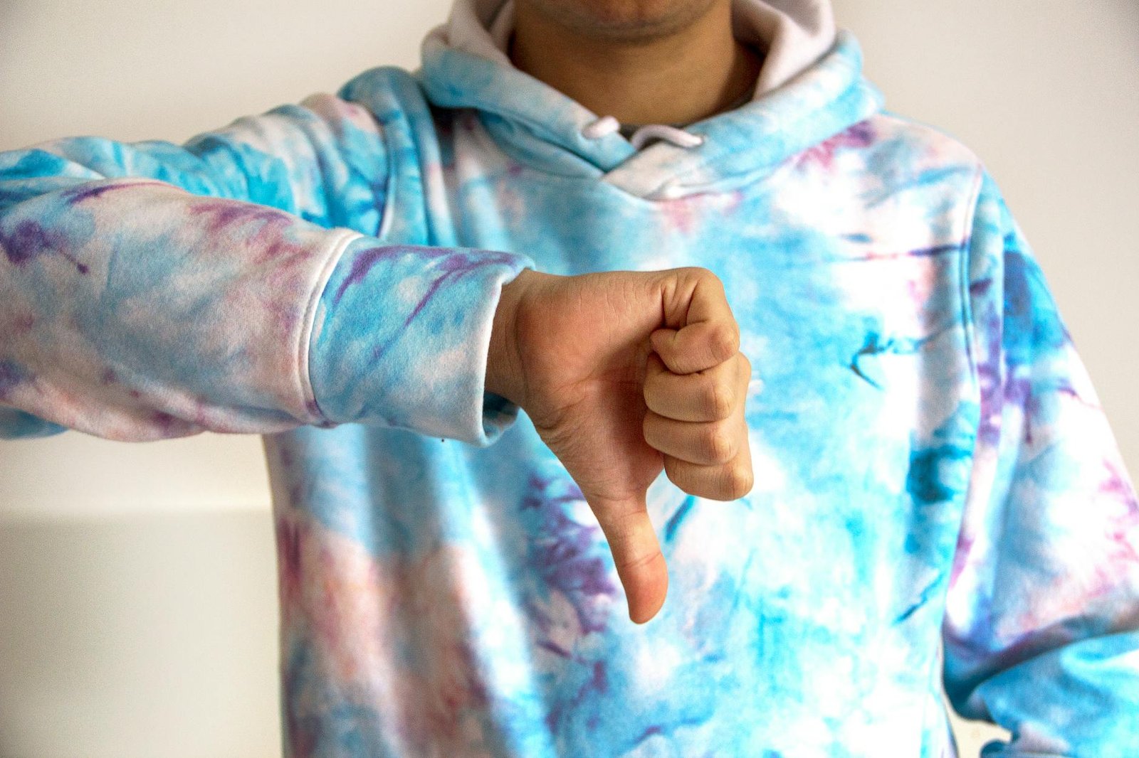 Gradient tie-dye hoodie in flowing colour transition