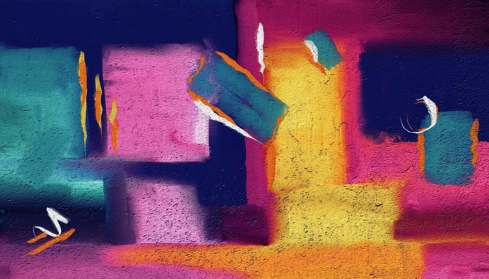 Gradient abstract canvas art with flowing colour transition