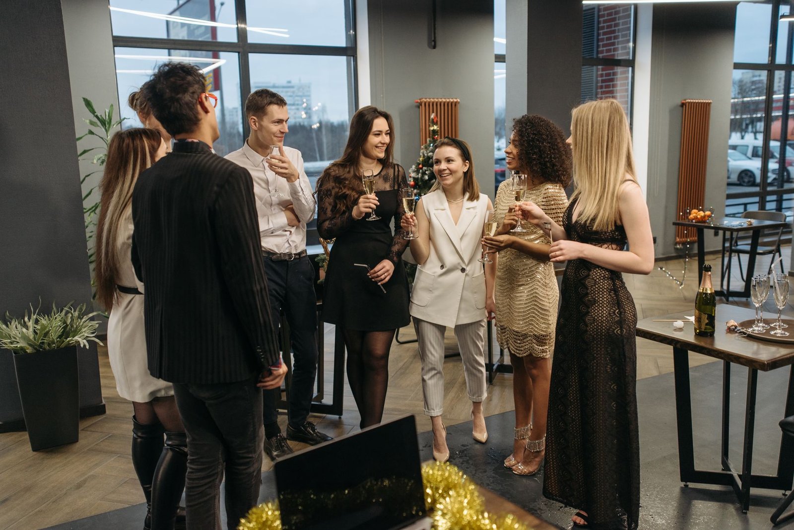 Work holiday party women fashion smart casual festive outfit