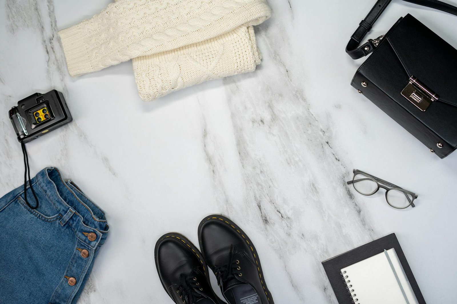 Aesthetic outfit flatlay personal style wardrobe