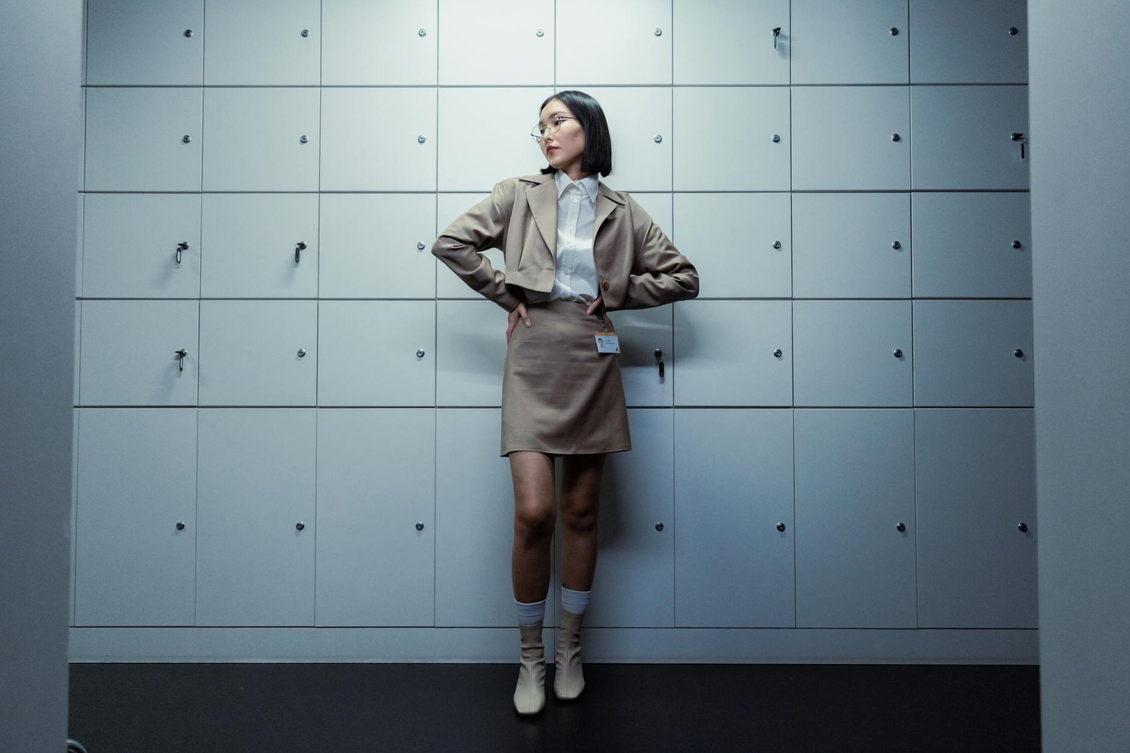 A-line skirt blazer fashion women smart casual office