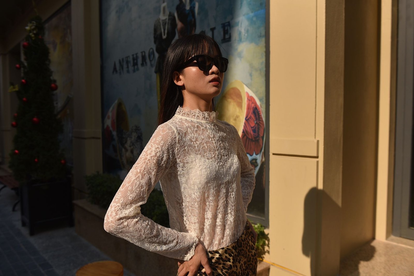 Animal print blouse women fashion street style outfit casual