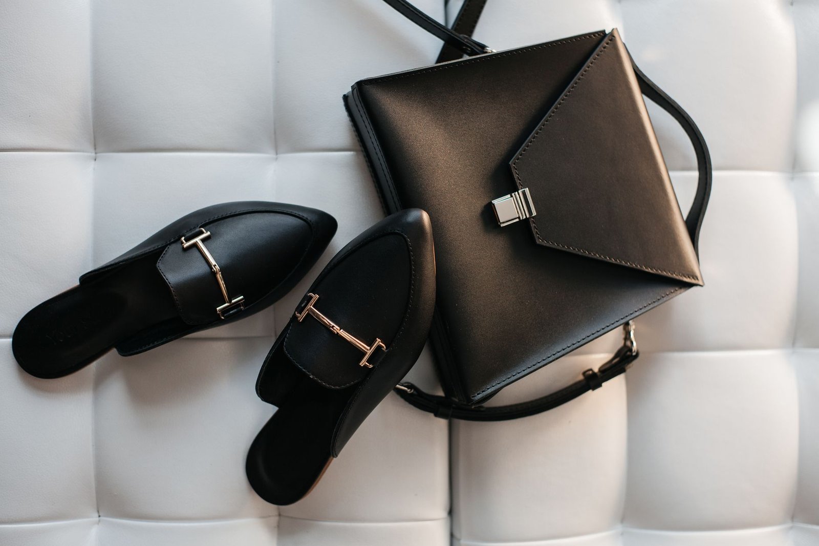 Leather ballet flats fashion elegant women outfit