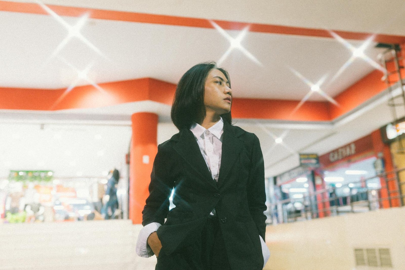 Corset top with blazer smart casual fashion