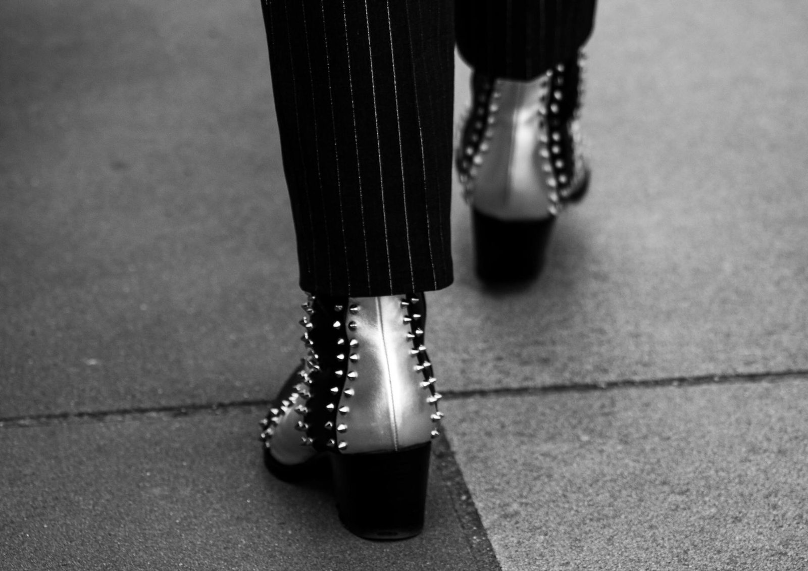 Black leather trousers ankle boots women fashion autumn