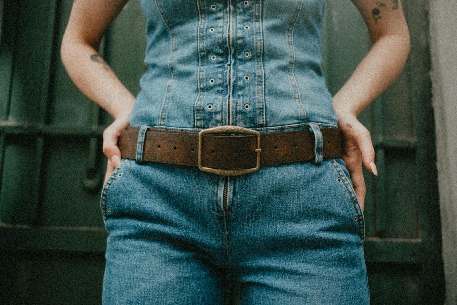 Belted jumpsuit fashion street style casual chic