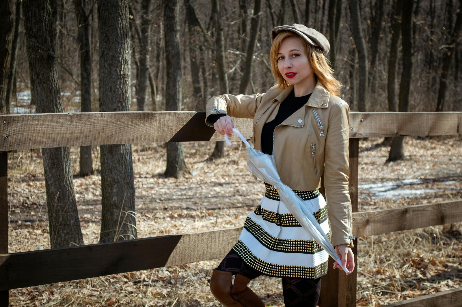 Knee high boots mini skirt outfit autumn winter fashion