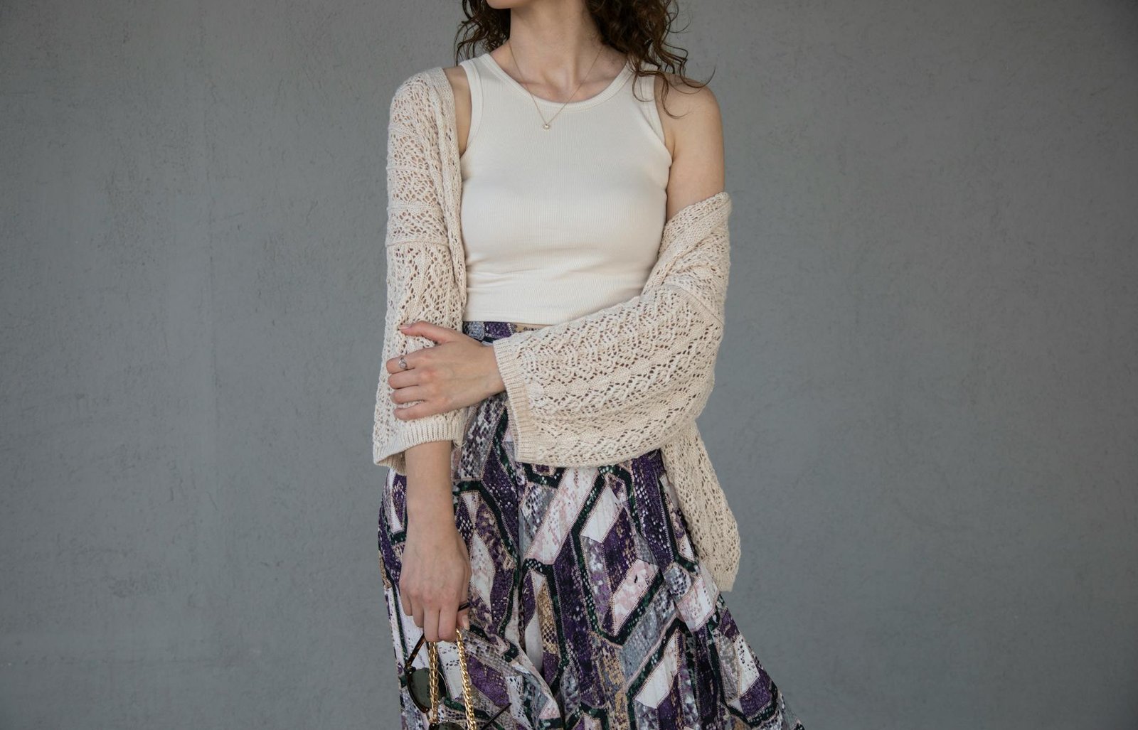 Knit skirt fitted top loafers fashion casual outfit