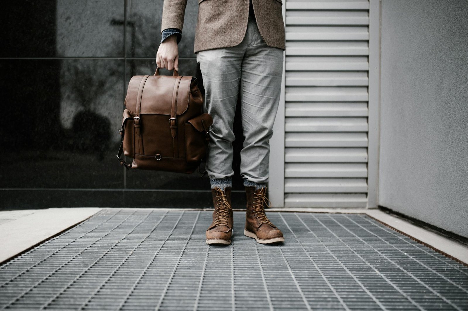 Leather pants with blazer elevated casual combination