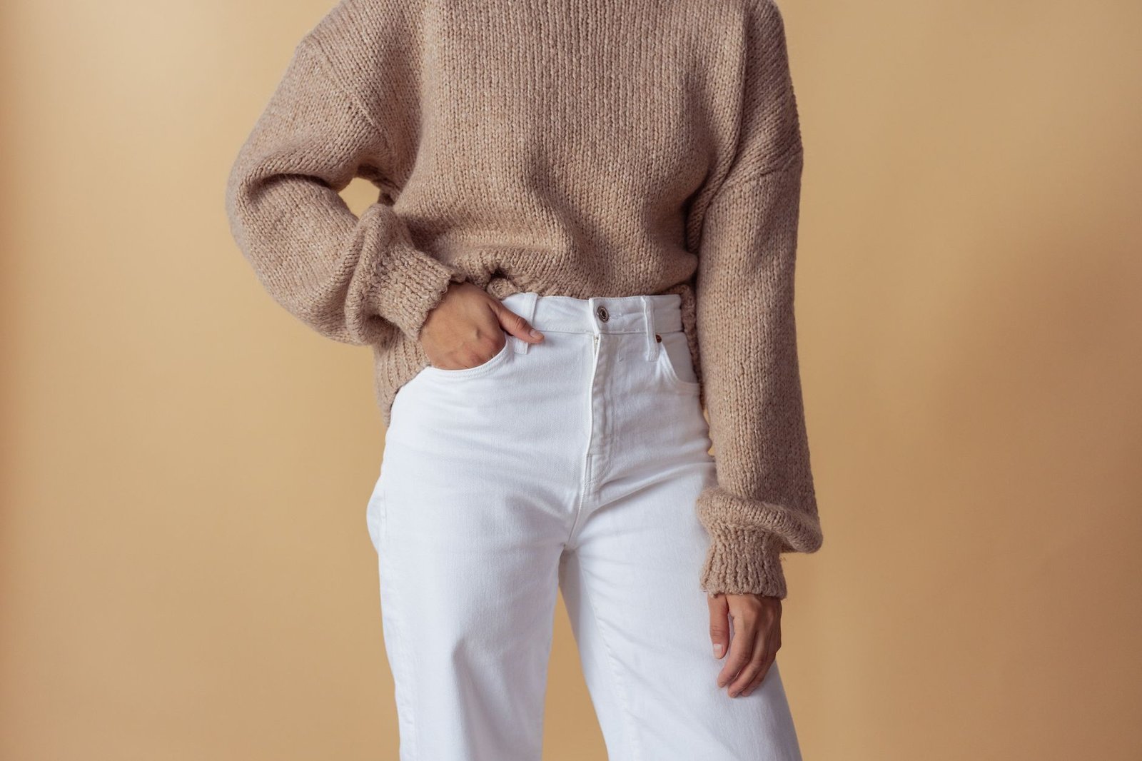 Large knit sweater wide leg trousers women fashion casual minimal