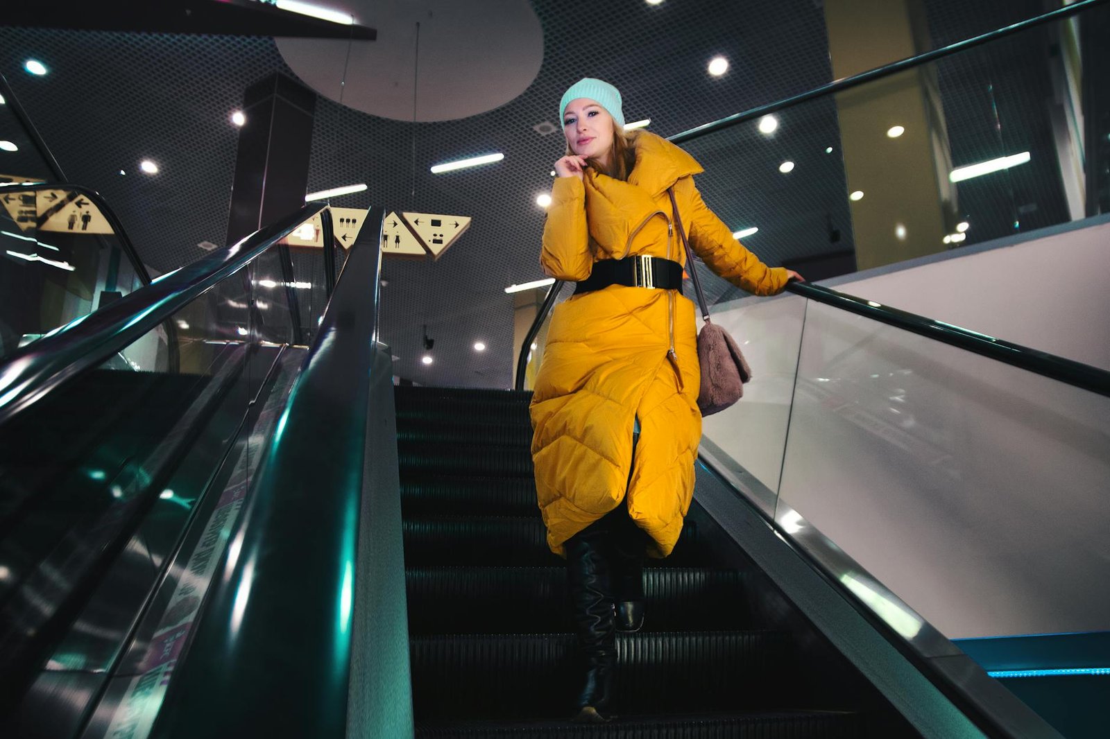 Long puffer coat statement winter fashion