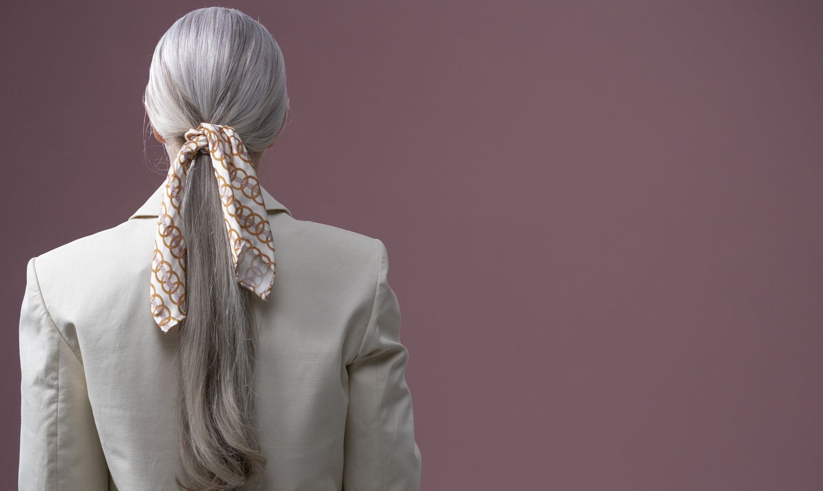 Silk scarf tied neck fashion outfit Parisian style
