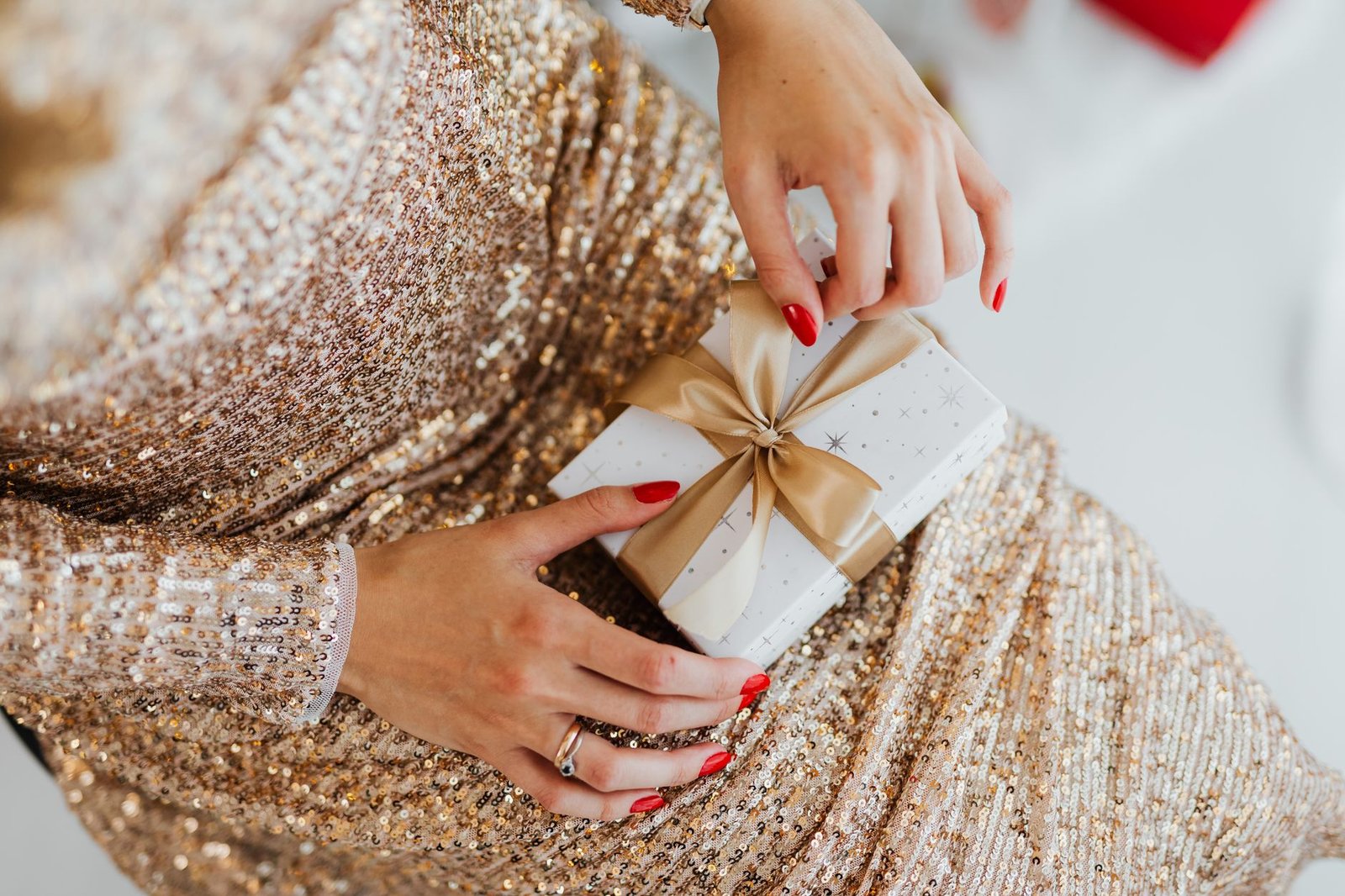 Gold sequin midi dress women fashion occasion elegant
