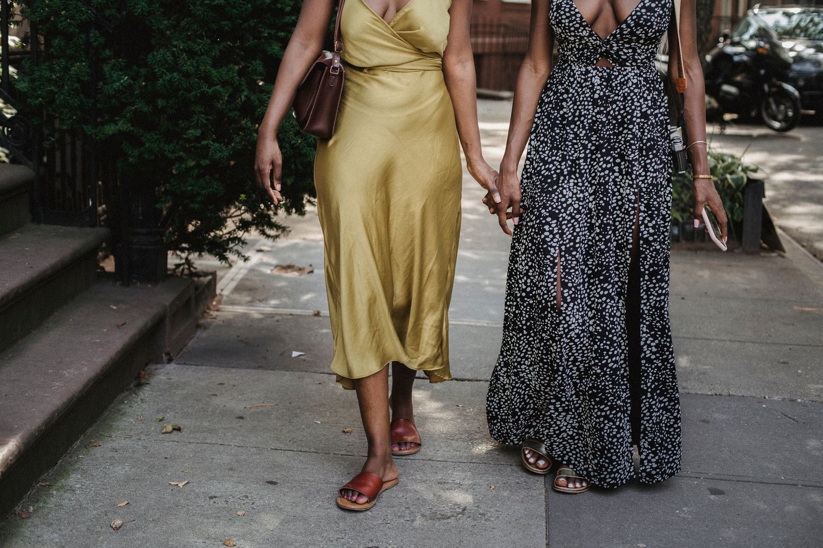 Silk midi dress women fashion elegant minimal street style evening