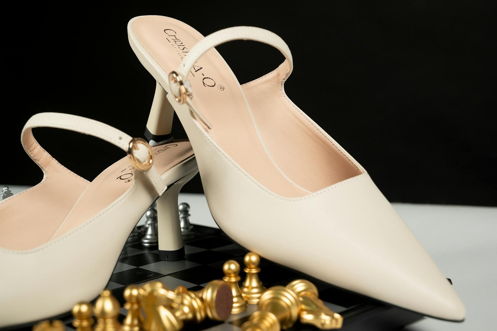 Pointed toe slingback fashion women straight trousers outfit