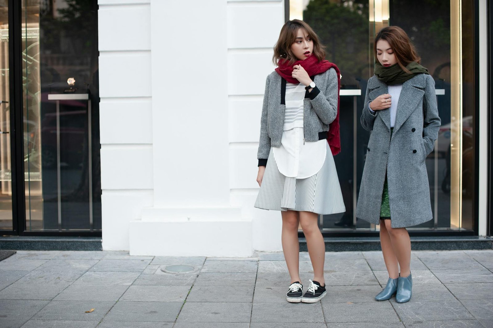 Bold colour statement coat women fashion outfit street style