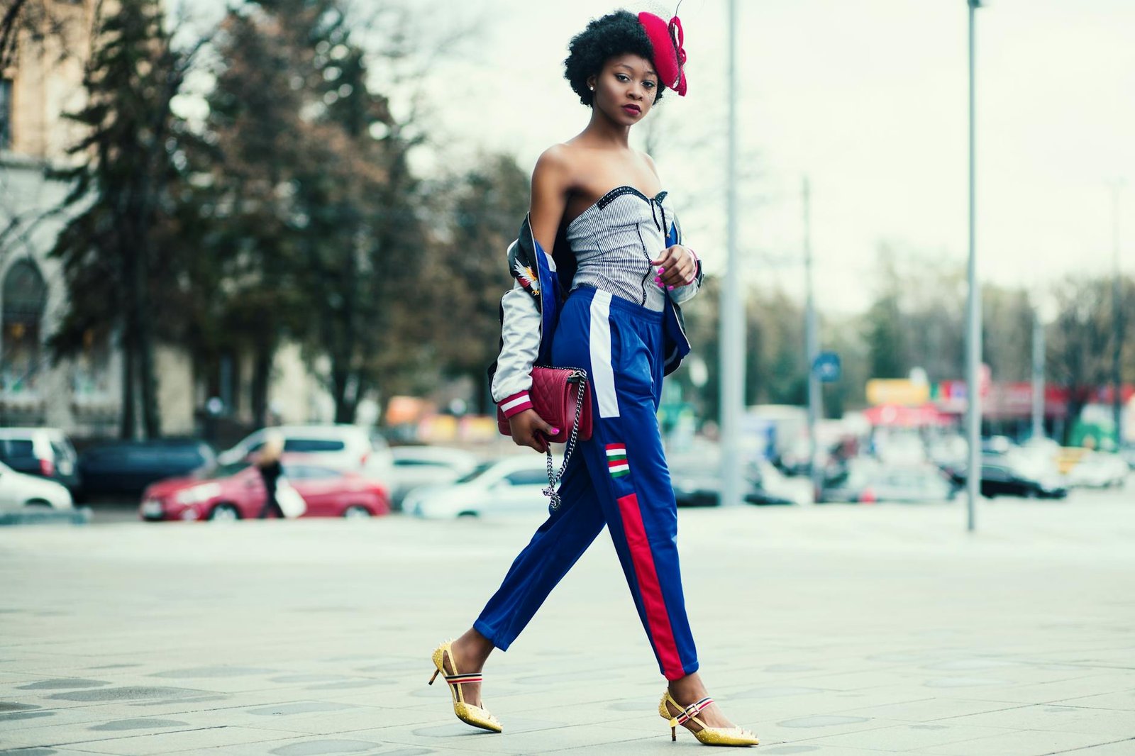 Satin camisole tank elevated fashion outfit trousers