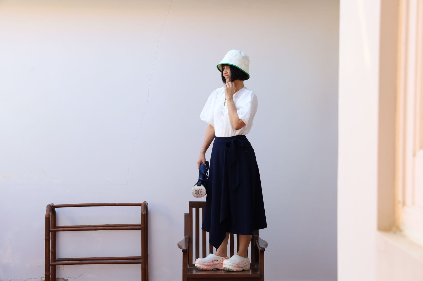 Wrap skirt outfit women fashion summer street style editorial