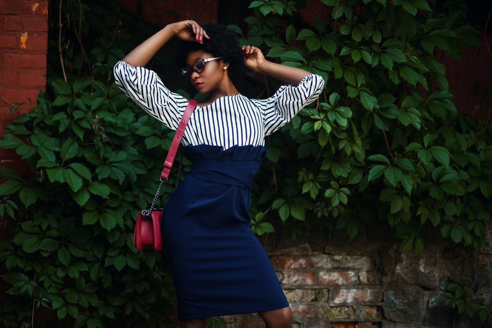 Stripe and floral print mixed in one outfit
