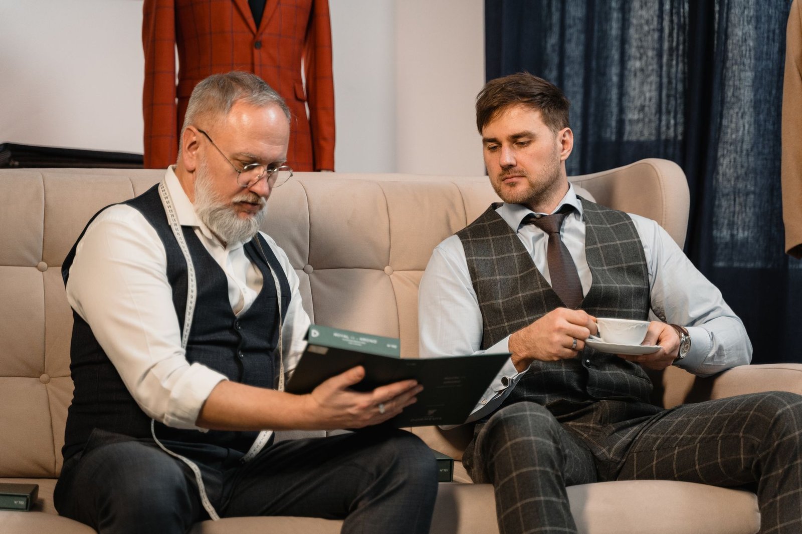Classic tailored trousers and Oxford shirt elegant style